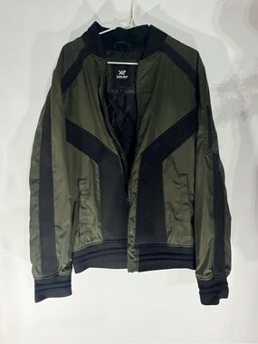 Xray Men's Olive Bomber Jacket with Black Panels
